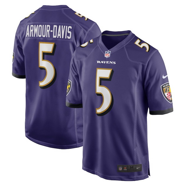 mens nike jalyn armour davis purple baltimore ravens game player jersey